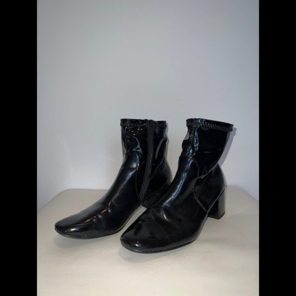 Aldo Faux Patent Leather Chunky Heeled Boot - Picture 1 of 4